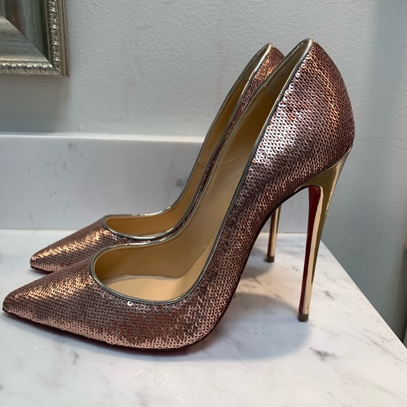 Christian Louboutin slightly used 1x rose gold heels. - Picture 3 of 13
